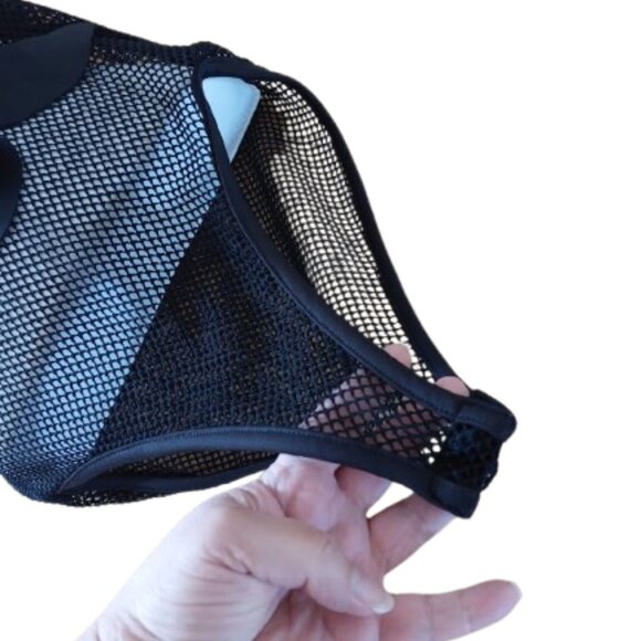 Black One-Piece Mesh Bodysuit Body Suit Size Medium NEW NWOT - Picture 3 of 5